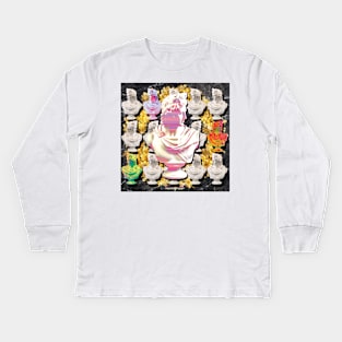 glitch statue Kids Long Sleeve T-Shirt